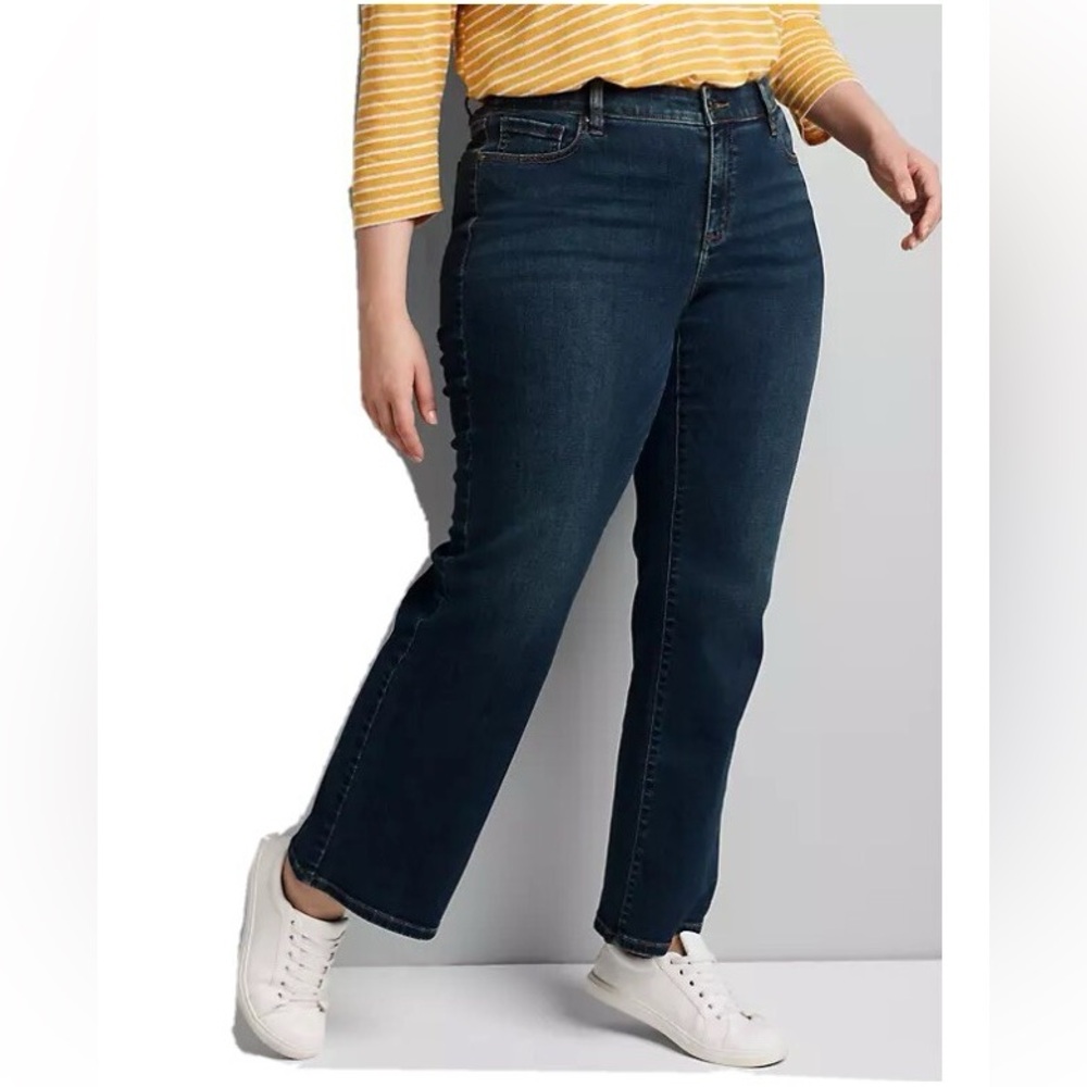Lane Bryant Mid-Rise Boot Cut Jeans Size 24 Short Dark Wash